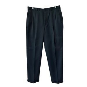 Savane Mens‎ Black Pleated Dress Pants Business Casual Trousers